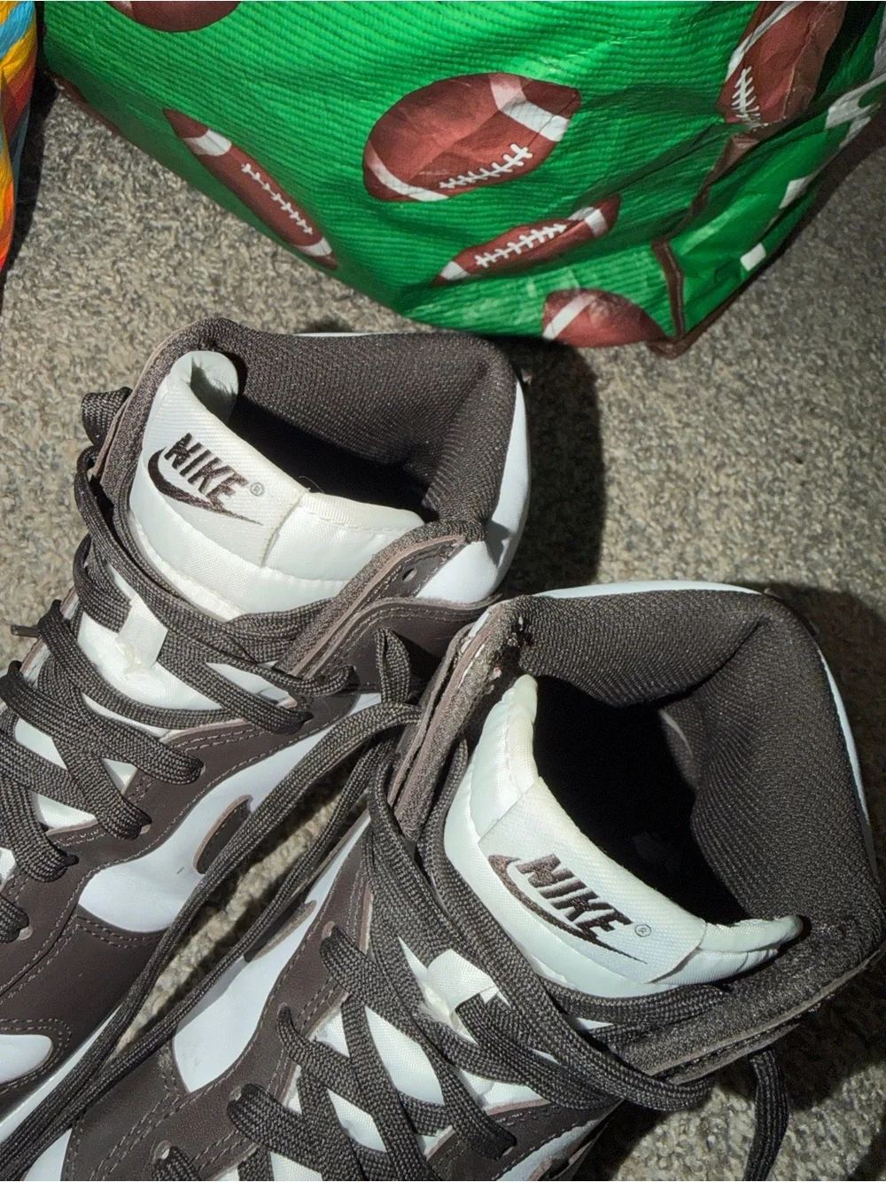 Nike Dunk High Sneakers - White & Dark Brown
